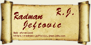 Radman Jeftović vizit kartica